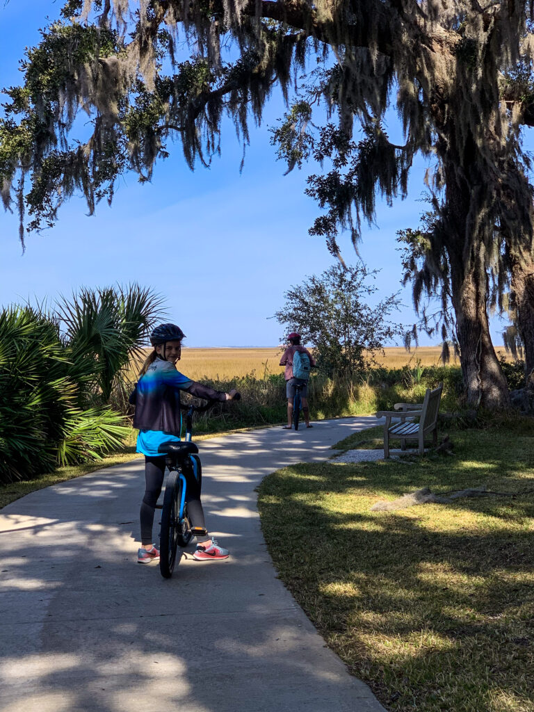 Riding bikes on Jekyll Island